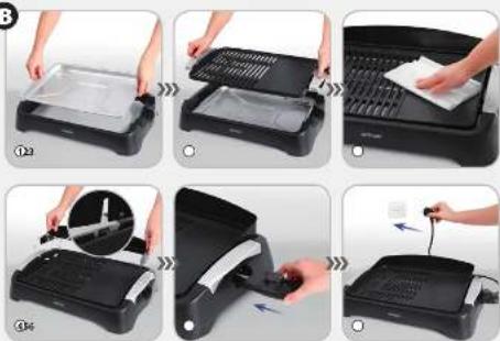Step-by-step photo showing a hand using a digital device to clean a flat-screen printer, with numbered instructions and labeled components.