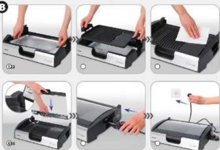 Step-by-step diagram showing printer press and printer handling process, labeled with numbers 12 and 34.