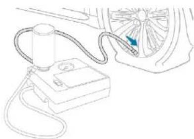 Line drawing of a medical or industrial device with tubing and a central component, no visible text or symbols