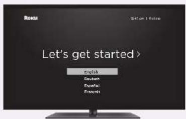 Roku Let's get started > English Deutsch European French