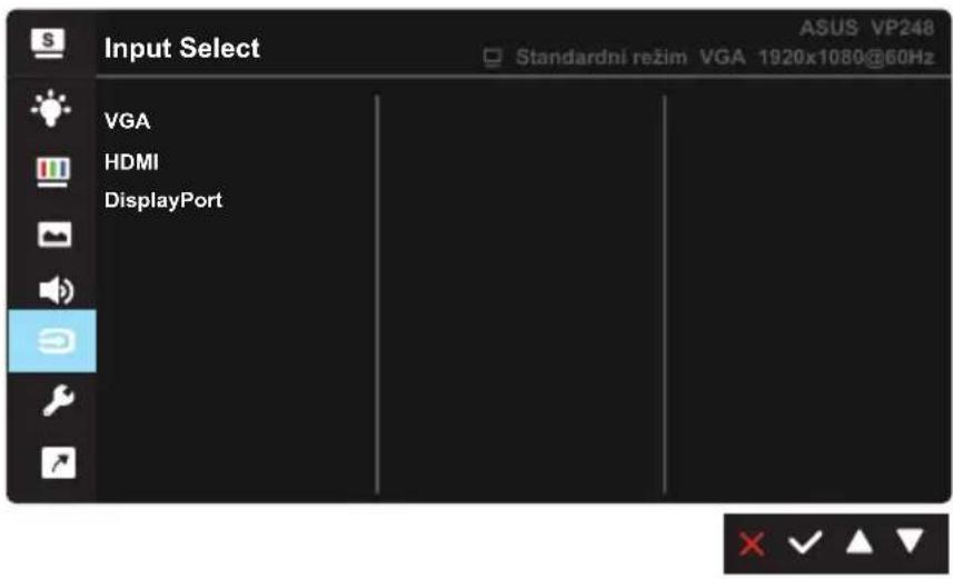 Input Select VGA HDMI DisplayPort ASUS VP248 Standardni režim VGA 1920x1080@60Hz