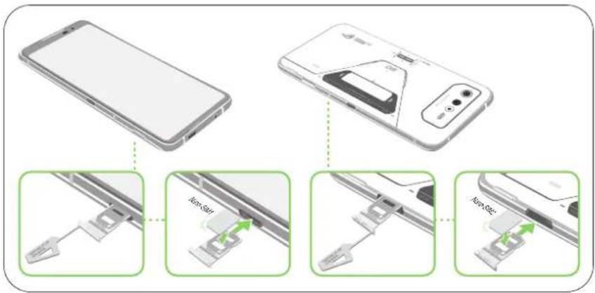 ASUS ROG Phone 6D - Instalace karty nano SIM: - 1