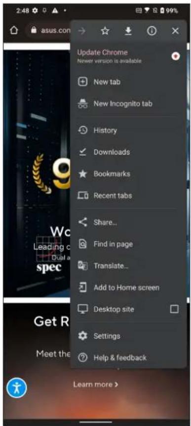 ASUS ROG Phone 6D - Spouštění prohlížeče Chrome - 2
