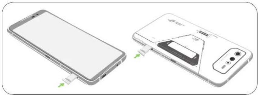 ASUS ROG Phone 6D - Instalace karty nano SIM: - 2