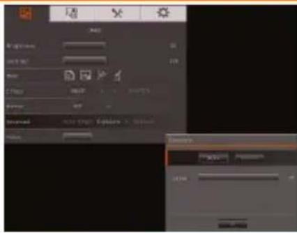 Screenshot of a software interface showing settings panel and preview window with 'Properties' and 'OK' buttons