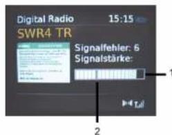 Digital Radio 15:15 SWR4 TR Signalfehler: 6 Signalstärke: 1 2