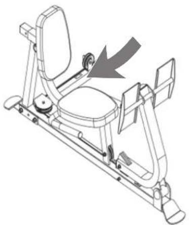 Technical line drawing of a stationary exercise machine with no visible text or symbols