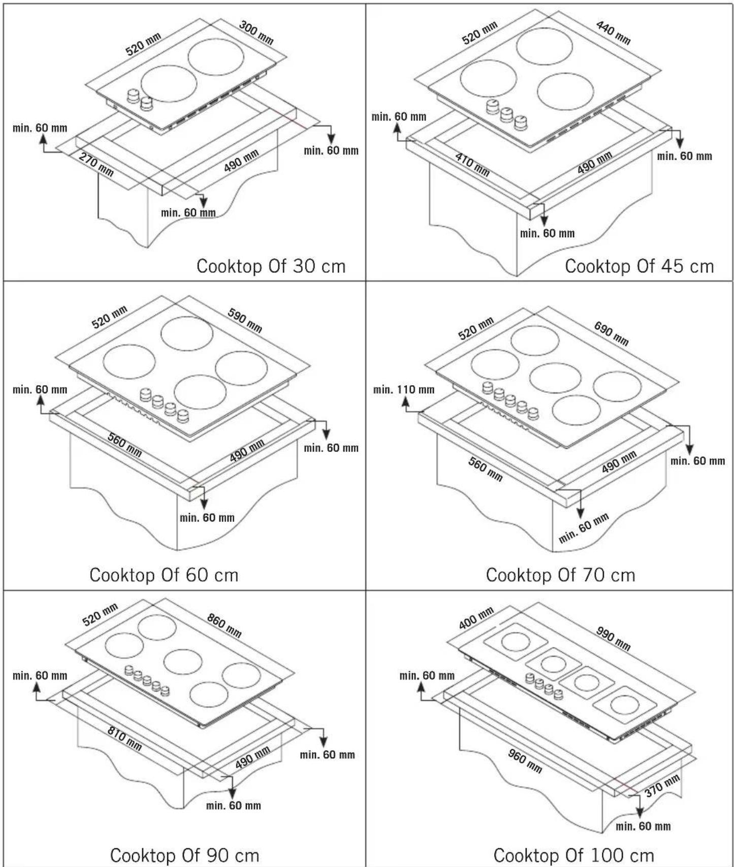 Kluge KPG6000X - Counter Cut-Off Dimensions - 1