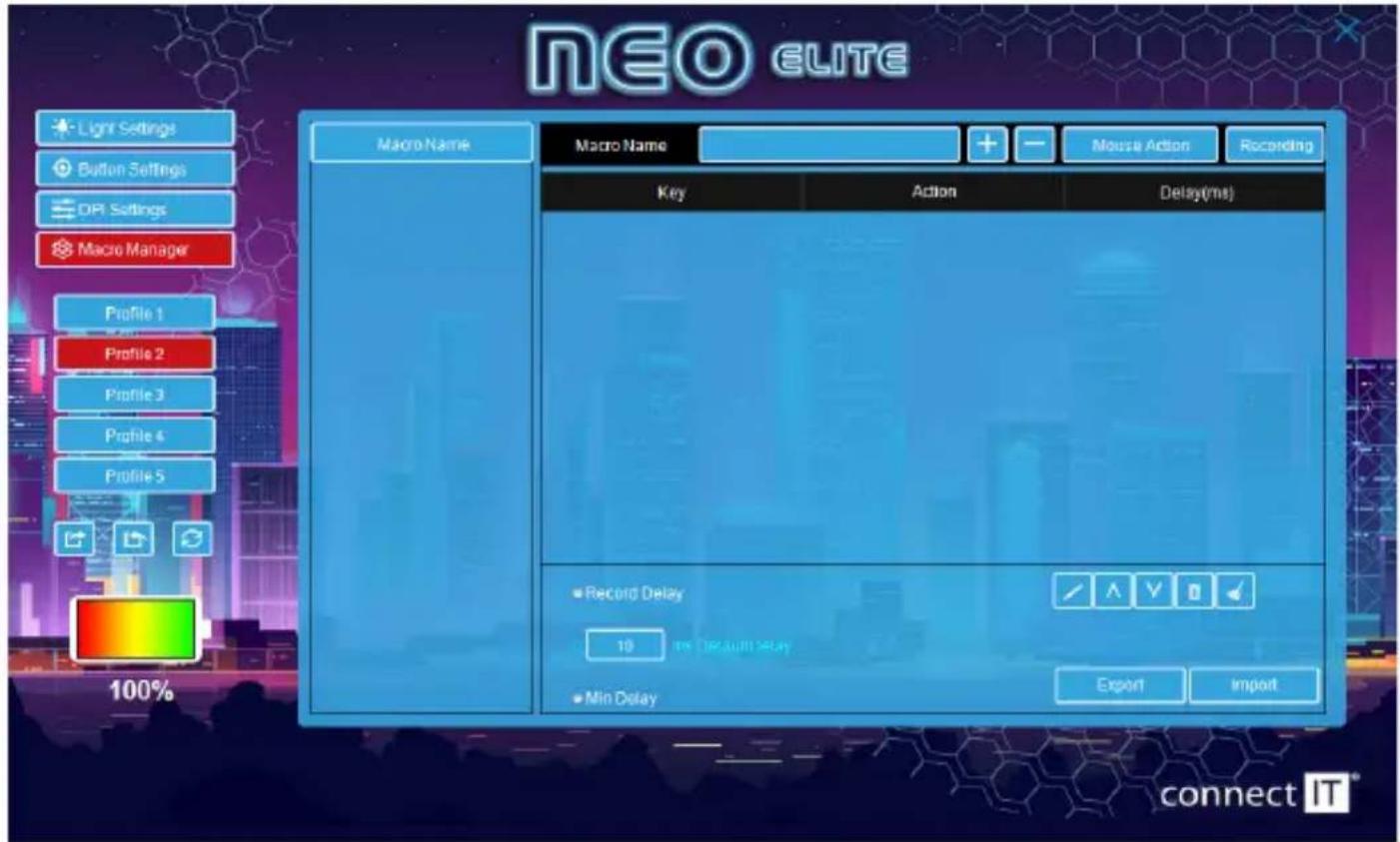 Connect IT Neo Elite - Postup na vytvorenie makra: - 1