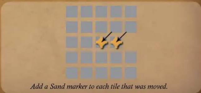 Add a Sand marker to each tile that was moved.