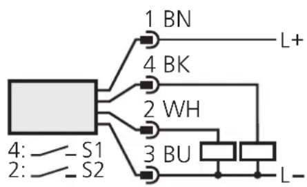 1 BN 4 BK 2 WH 3 BU L+ L- 4: -S1 2: -S2