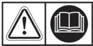Warning symbol and icon: triangular warning triangle with exclamation mark, circular icon of open book