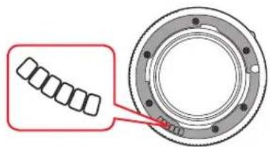 Technical diagram showing a circular mechanical component with a highlighted section and a magnified inset of its inner ring.