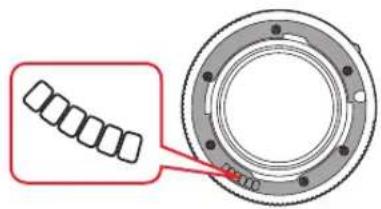 Technical diagram showing a circular mechanical component with a highlighted section and a magnified inset of its inner ring.