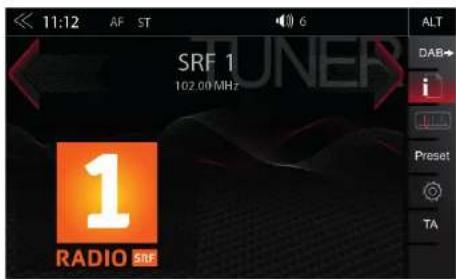 11:12 AF ST 6 SRF 1 102.00 MHz 1 RADIO SRF ALT DAB i Preset TA