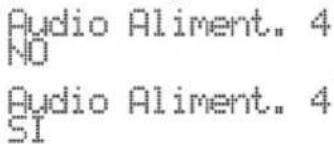 Audio Aliment. 4 NO Audio Aliment. 4 SI