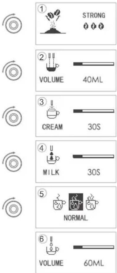 Philco PHEM 1000 - Quick parameter settings for brewing beverages - 1