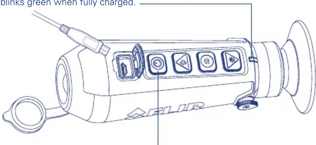 blinks green when fully charged. FL1R