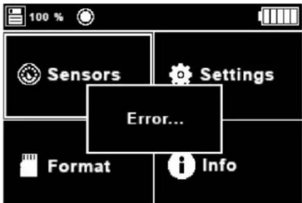 100 % Sensors Settings Error... Format Info
