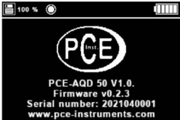 100 % PCE PCE-AQD 50 V1.0. Firmware v0.2.3 Serial number: 2021040001 www.pce-instruments.com