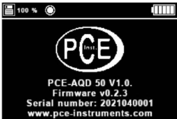 100 % PCE PCE-AQD 50 V1.0. Firmware v0.2.3 Serial number: 2021040001 www.pce-instruments.com
