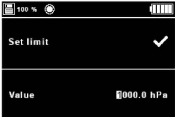 100 % Set limit Value 1000.0 hPa