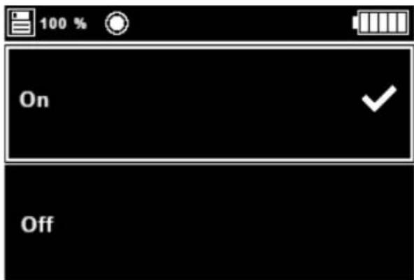 100 % On ✓ Off