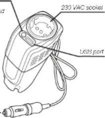 230 VAC socket USB port