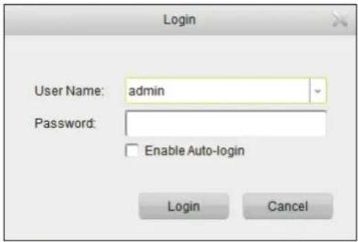 Login User Name: admin Password: Enable Auto-login Login Cancel