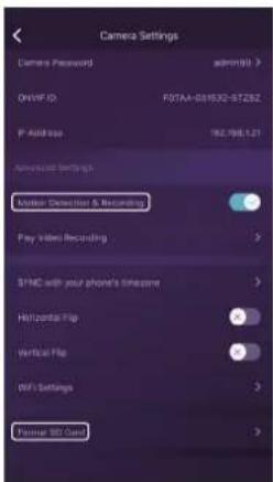 Camera Settings Camera Password admin/60 One/FF ID FOTAA-01932-ST262 IP Address 182.798.121 Advanced Settings Master Detection & Recording Play video Recording > SPHC with your phone's timeframe > Horizontal Map > Vertical Map > WiFi Settings > Partner BD Genre >