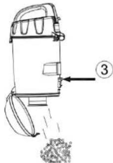 Technical diagram of a portable device with labeled component 3 and directional arrows indicating flow or movement.