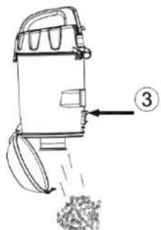 Diagram of a portable device with labeled parts and directional arrows indicating flow or movement
