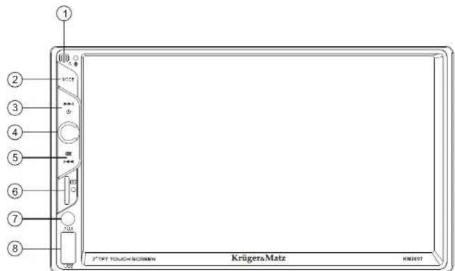 1 2 3 4 5 6 7 8 VOLT USB VOLT TOUCH SCREEN KrügeraMatz KM2407