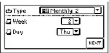 Type Month 2 Week 2 Day Thu NEXT