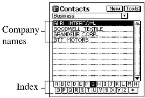 Contacts Business New Tools Company names Index GLBL INTERCOM. GOODWELL TEXTILE GRANDEUR CORP. GTT MOTORS A B C D E F G H I J K L M N O F Q R S T U V W X Y Z *