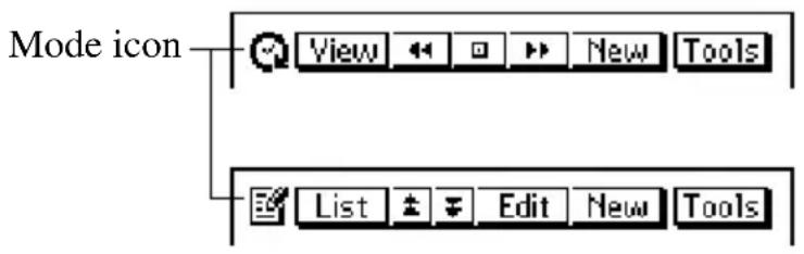 Mode icon View New Tools List Edit New Tools