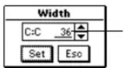 CASIO PV-S660 - To change the width of a column by specifying a value - 1