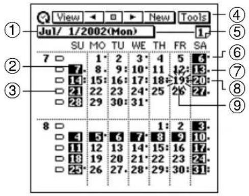 View New Tools Jul/ 1/2002(Mon) SU MO TU WE TH FR SA 7 □ 1* 2 3* 4 5 6 □ 7. 8. 9: 10* 11 12: 13. □ 14: 15: 16: 17: 18: 19: 20: □ 21 22 23 24* 25 26 27. □ 28 29 30: 31* 8 □ □ 4 5* 6 7* 8 9 10. □ 11 12 13 14* 15: 16 17. □ 18 19 20 21* 22 23 24. □ 25* 26 27. 28* 29: 30: 31