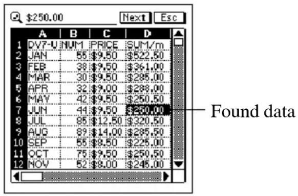 CASIO PV-S660 - To search for data in a sheet - 1