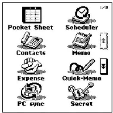 Pocket Sheet Scheduler Contacts Memo Expense Quick-Memo PC sync Secret