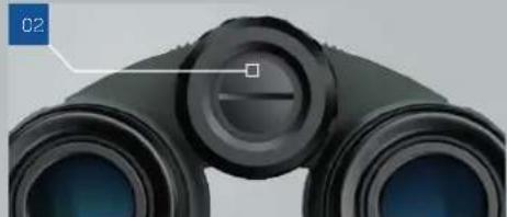 Close-up of black binoculars with no visible text or symbols