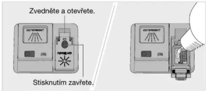 Zvedněte a otevřete. DETERGNT RIN80AID Stisknutím zavřete. DETERGNT