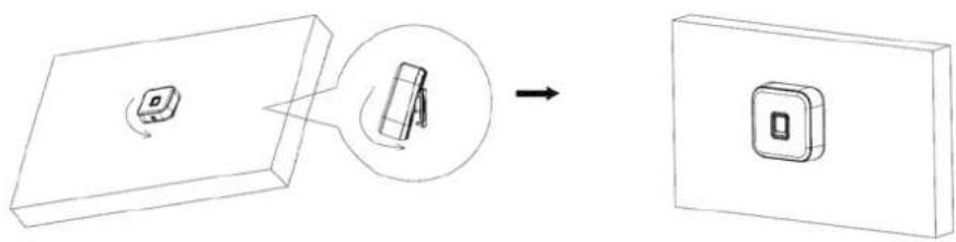 Diagram illustrating a device transformation process, showing a device being rotated to form a rectangular device.