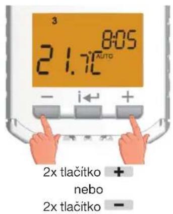 3 8:05 21.70' AUTO - i← + 2x tlačitko + nebo 2x tlačitko -
