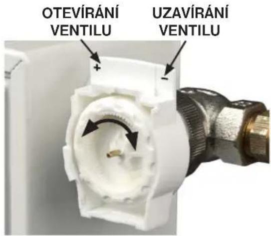 OTEVÍRÁNÍ VENTILU UZAVÍRÁNÍ VENTILU