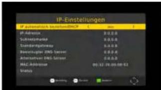 IP-Einstellungen IP: Absentwicklung begegen/EBITDA IP Address Subject name Standard address Beizetragter JMS server Alternative JMS server MAC Address Status 00:32 78.00:00:02