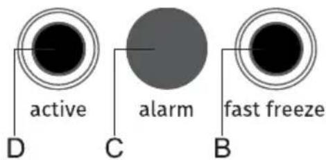 active alarm fast freeze D C B