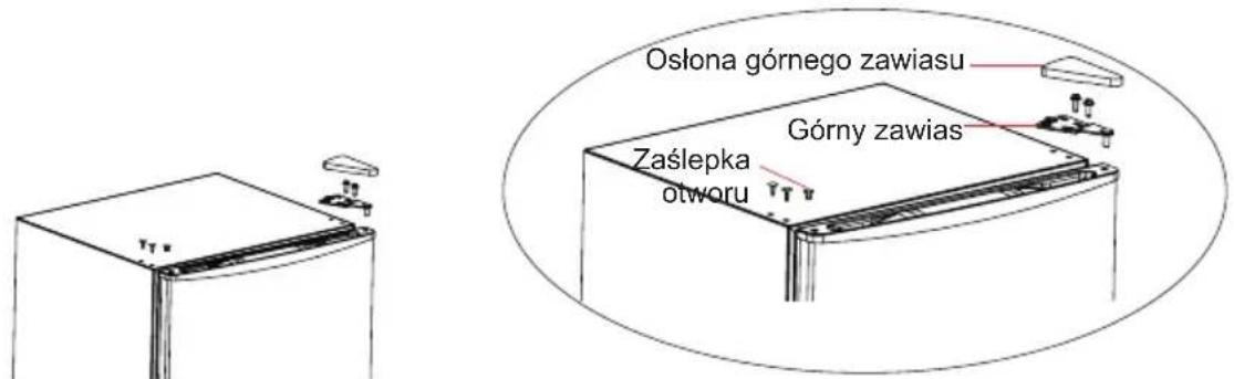 Oślona górnego zawiasu Górny zawias Zaślepka otworu