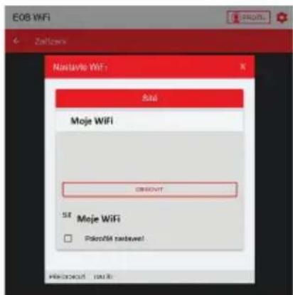 EOS:WiFi Zaftzew Nastavlo WiFi Sali Moje WiFi OBSVNT S# Moje WiFi □ Plovošti rašbave! HESKOUT 100%