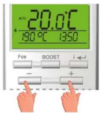 AUTO 20.0°C 4 190 °C 1350 Fce BOOST i ← - +